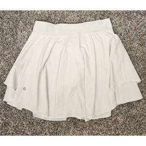 Lululemon Court Rival Skirt Size 6 White Tennis Pickleball Golf Athleisure